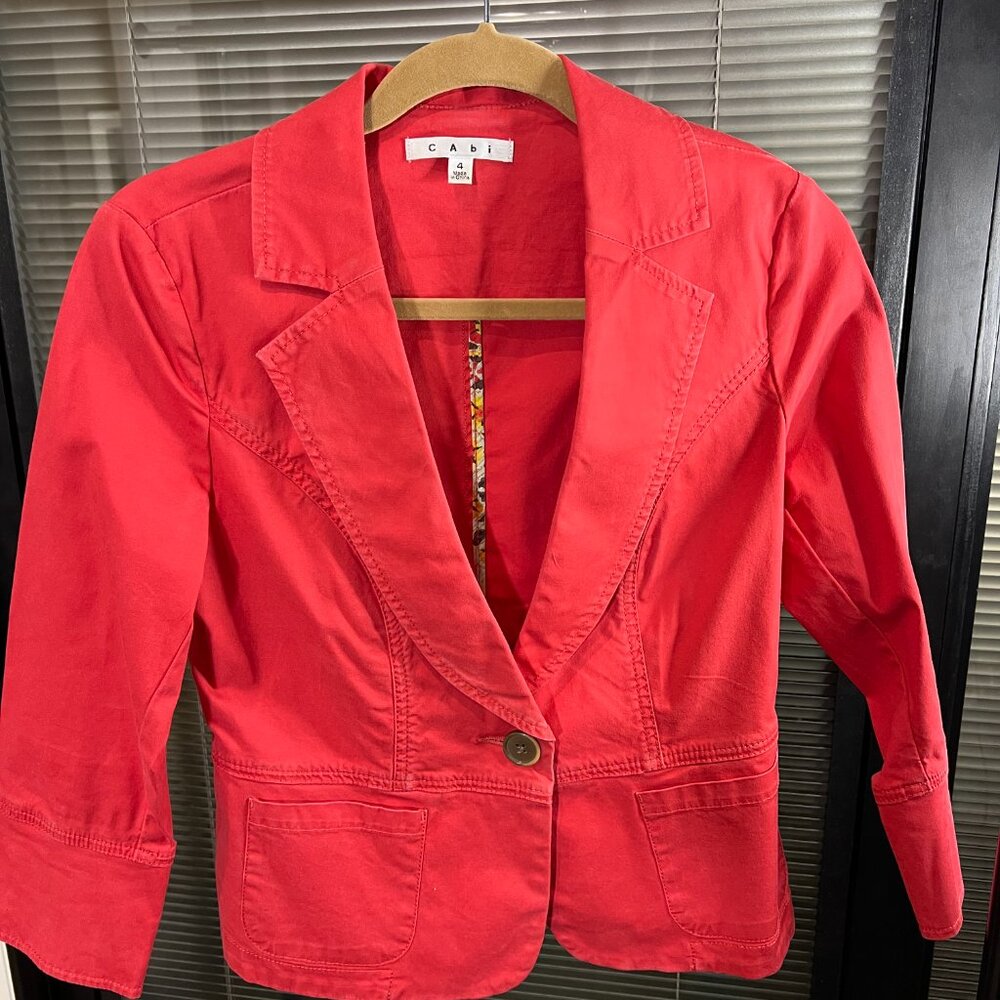 Canvas red/orange CAbi brand jacket, size 4